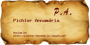 Pichler Annamária névjegykártya